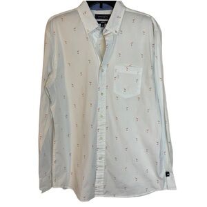 Crown and Ivy Flamingo Long Sleeve Button Down
